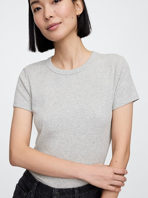 Ribbed Crewneck T-Shirt