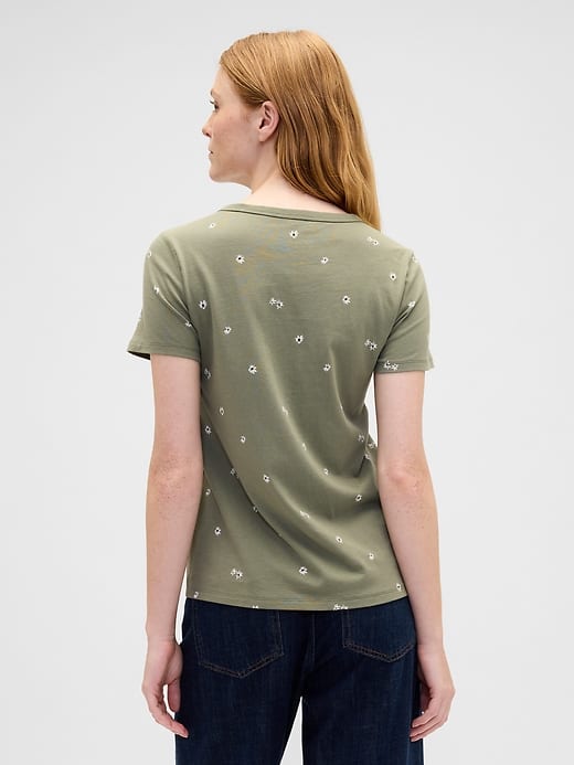 Favorite Print V-Green T-Shirt